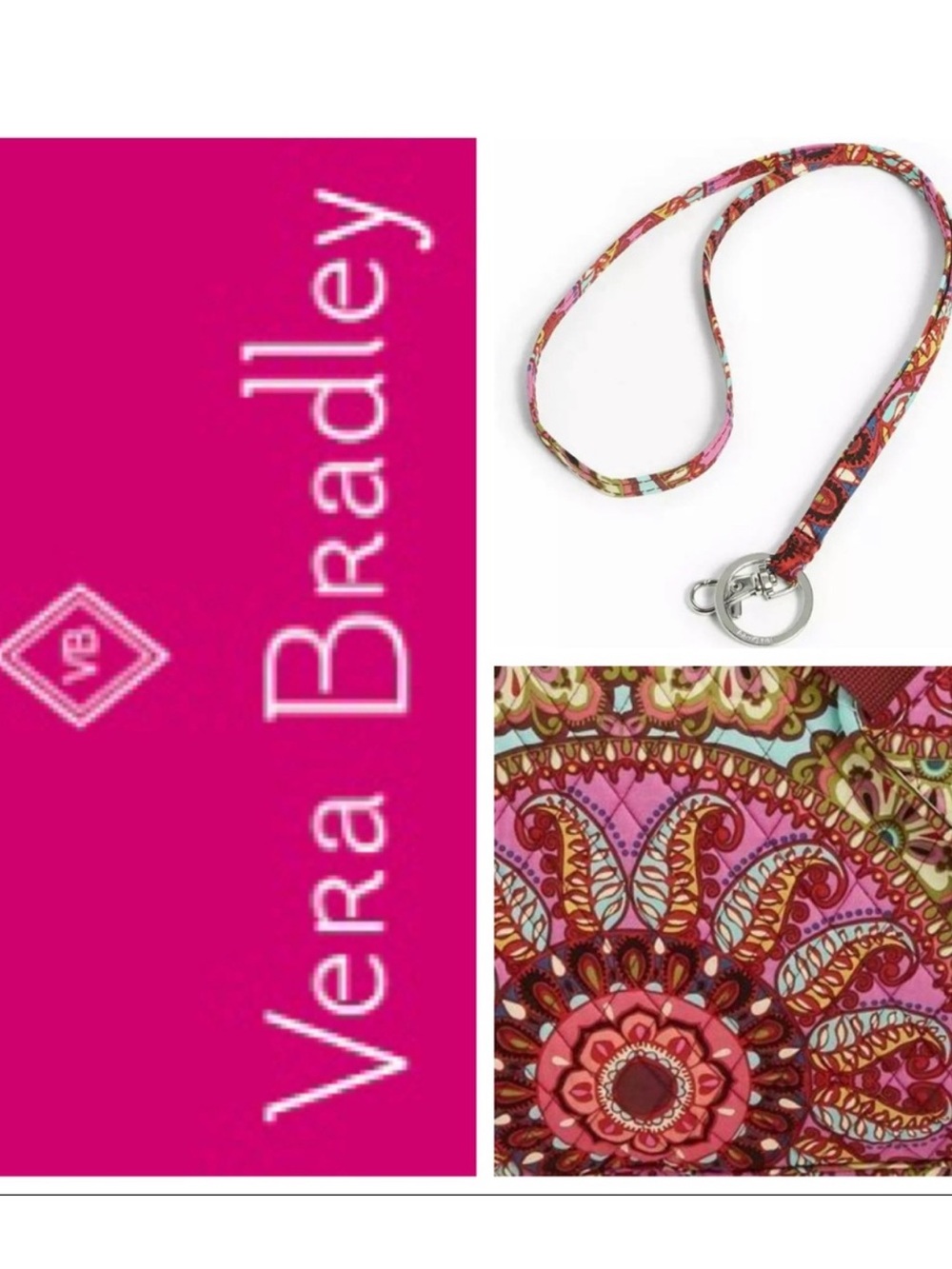 Vera Bradley Resort Medallion Cotton Lanyard NWT